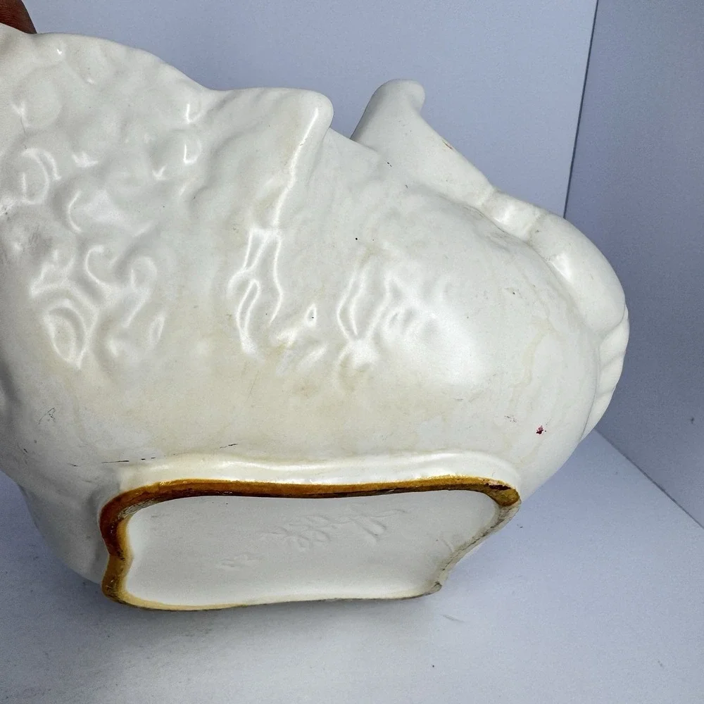 Hull USA Swan Planter White Ceramic‎ Bird Vase Mid Century Hollywood Regency